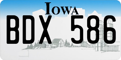 IA license plate BDX586