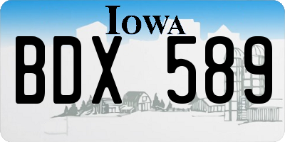 IA license plate BDX589