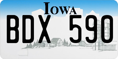 IA license plate BDX590