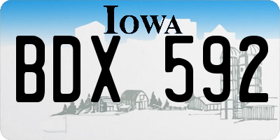 IA license plate BDX592