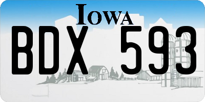 IA license plate BDX593