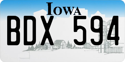 IA license plate BDX594