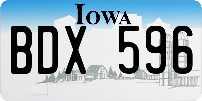 IA license plate BDX596