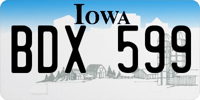 IA license plate BDX599