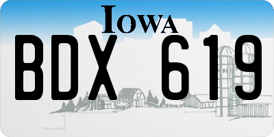 IA license plate BDX619