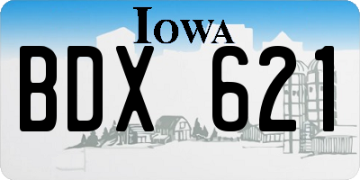 IA license plate BDX621