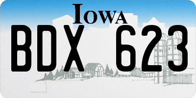 IA license plate BDX623