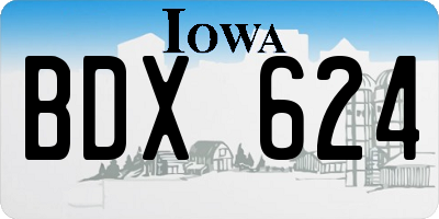 IA license plate BDX624
