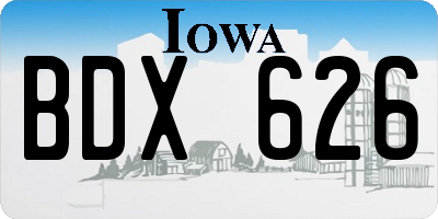 IA license plate BDX626