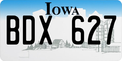 IA license plate BDX627