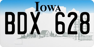 IA license plate BDX628