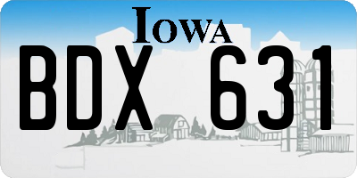 IA license plate BDX631