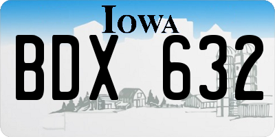 IA license plate BDX632