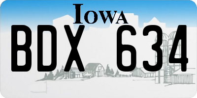 IA license plate BDX634