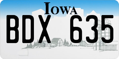 IA license plate BDX635