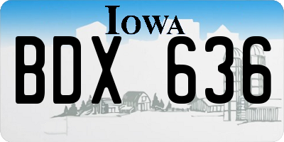 IA license plate BDX636