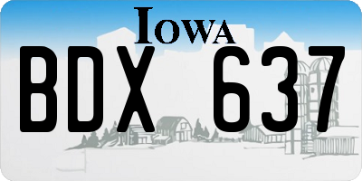 IA license plate BDX637