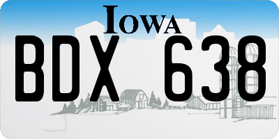IA license plate BDX638
