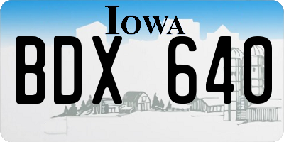 IA license plate BDX640