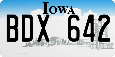 IA license plate BDX642