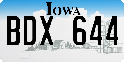 IA license plate BDX644