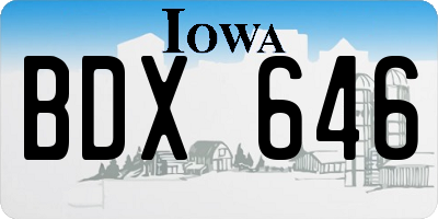 IA license plate BDX646