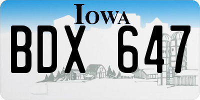 IA license plate BDX647