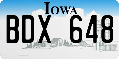 IA license plate BDX648