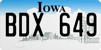 IA license plate BDX649