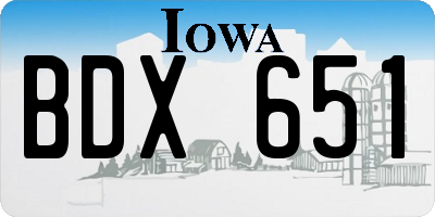 IA license plate BDX651