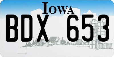 IA license plate BDX653