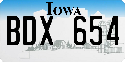 IA license plate BDX654