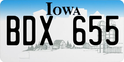 IA license plate BDX655