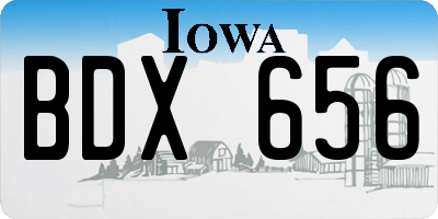 IA license plate BDX656