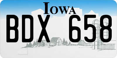 IA license plate BDX658