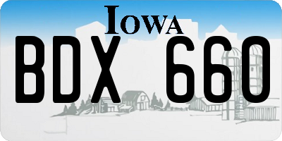 IA license plate BDX660
