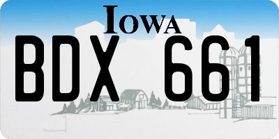 IA license plate BDX661