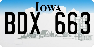 IA license plate BDX663