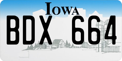 IA license plate BDX664