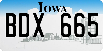 IA license plate BDX665