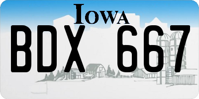 IA license plate BDX667