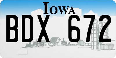 IA license plate BDX672