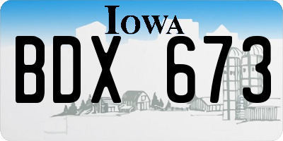 IA license plate BDX673