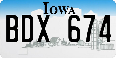 IA license plate BDX674