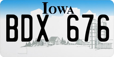 IA license plate BDX676