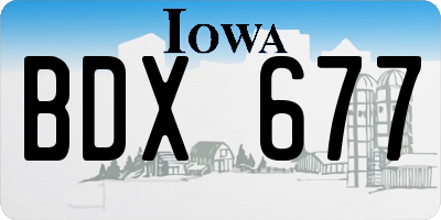 IA license plate BDX677