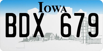 IA license plate BDX679