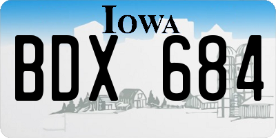 IA license plate BDX684