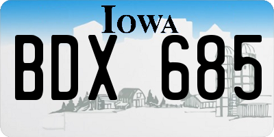IA license plate BDX685
