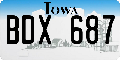 IA license plate BDX687